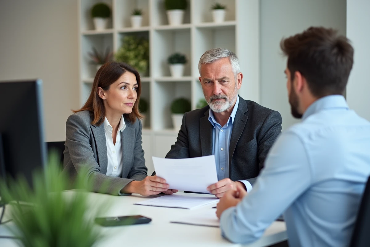 Couple en rendez-vous avec un conseiller MACIF pour comprendre les franchises et exclusions de leur assurance habitation