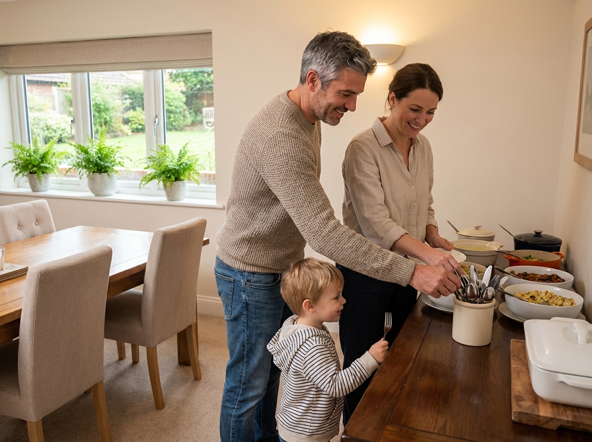 Famille réunie autour d