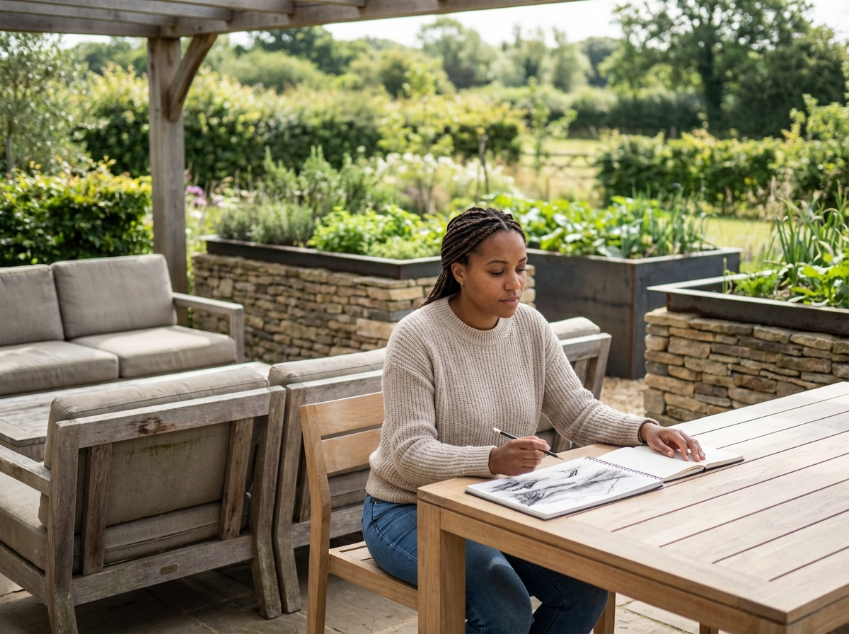 Femme dessinant des idées d